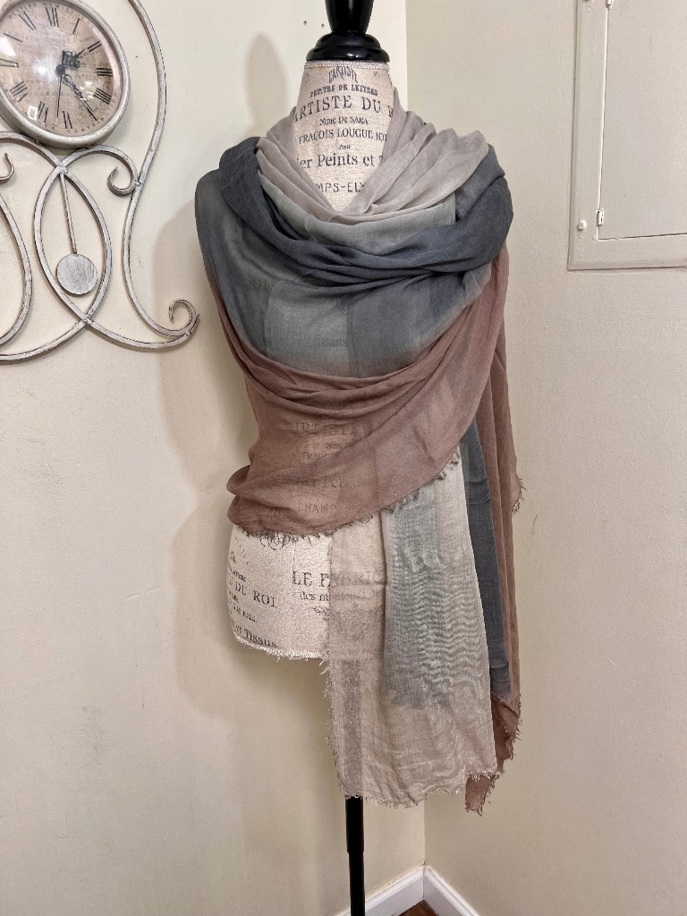 'Blue Pacific' 70% Cashmere & 30% Silk Wrap Scarf